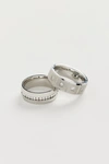 URBAN OUTFITTERS CARLO STAINLESS STEEL RING SET IN SILVER, MEN'S AT URBAN OUTFITTERS