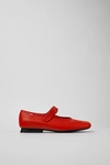 Camper Casi Myra Leather Ballerina Shoes In Red