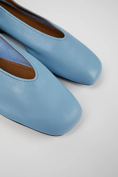 CAMPER CASI MYRA LEATHER BALLERINA FLAT IN SKY, WOMEN'S AT URBAN OUTFITTERS