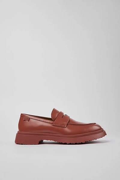 Camper Walden Leather Moc Toe Loafer Shoe In Orange, Men's At Urban Outfitters In Orange