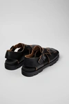 Camper Brutus Fisherman Leather Sandal In Black/white, Men's At Urban Outfitters