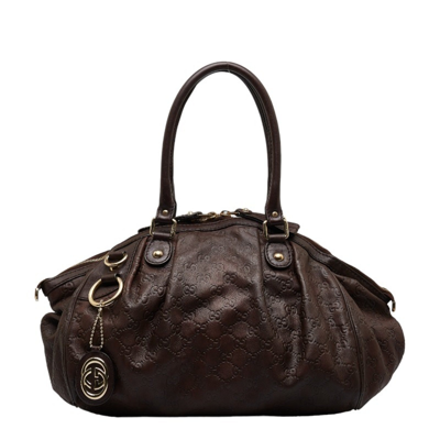 Gucci Sukey Brown Leather Shoulder Bag ()