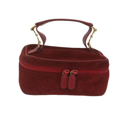 Gucci Vanity Red Suede Clutch Bag ()
