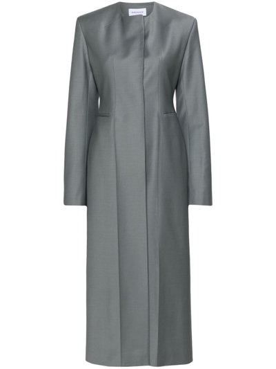 16arlington Grey Pertia Collarless Single-breasted Coat