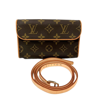 Pre-owned Louis Vuitton Florentine Brown Canvas Clutch Bag ()
