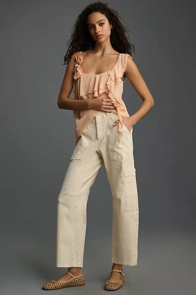 Pilcro Millie Low-rise Barrel Trousers In White