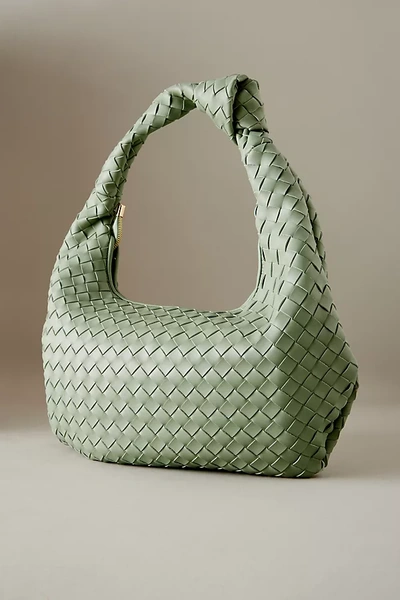 Melie Bianco The Brigitte Woven Faux-leather Shoulder Bag By : Oversized Edition In Green