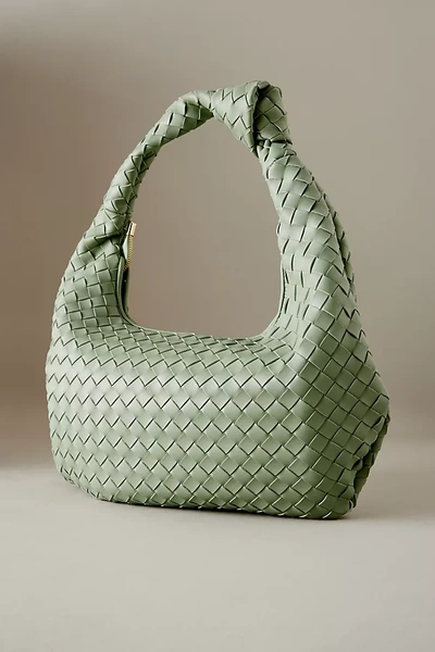 Melie Bianco The Brigitte Woven Faux-leather Satchel Bag By : Oversized Edition In Green