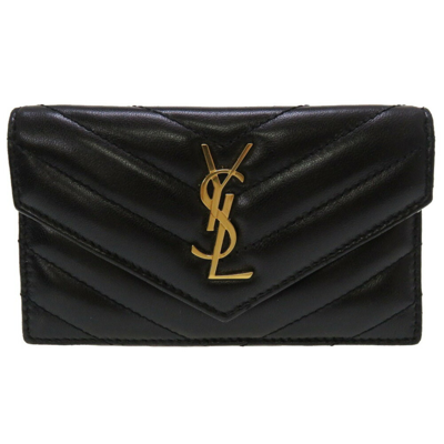 Saint Laurent Black Leather Wallet  ()