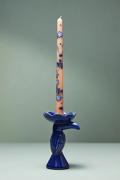 Anthropologie Cara Figural Candle Holder In Blue