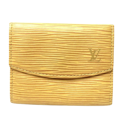 Pre-owned Louis Vuitton Rosalie Leather Wallet () In Yellow