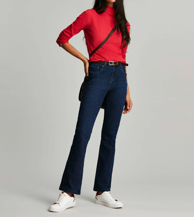 Joules Clarissa Solid Roll Neck Jersey Top In Red