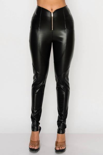 Privy Faux Leather Pants In Black