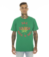 CULT OF INDIVIDUALITY-MEN T-SHIRT SHORT SLEEVE CREW NECK TEE "S & D & ROCK N ROLL" IN KELLY GREEN