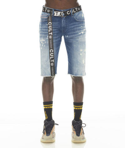 Cult Of Individuality-men Rocker Short Stretch W/ Belt In Dune In Blue