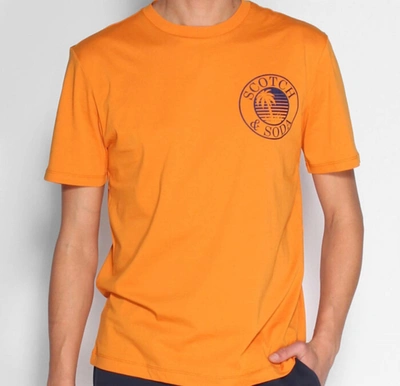 Scotch & Soda Artwork Tee In Orange