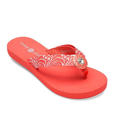 Lindsay Phillips Lulu Flip Flops In Coral In Pink