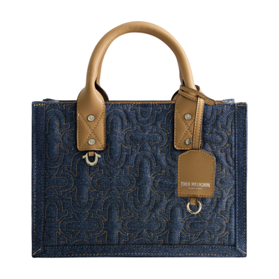 True Religion Quilted Horseshoe Modern Tote In Blue