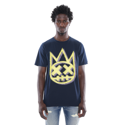 Cult Of Individuality-men Short Sleeve Crew Neck Tee "skin" In Navy In Blue