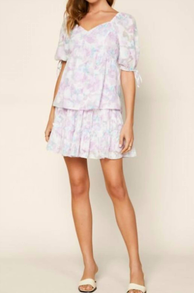 Skies Are Blue Floral Top In Purple