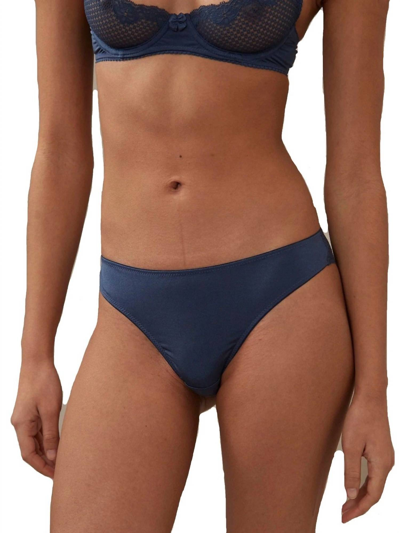 Timpa Lingerie Alice Brazilian Panty In Dark Denim In Blue