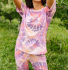 WHITE BIRCH SWIRLY TIE DYE LOUNGE TOP