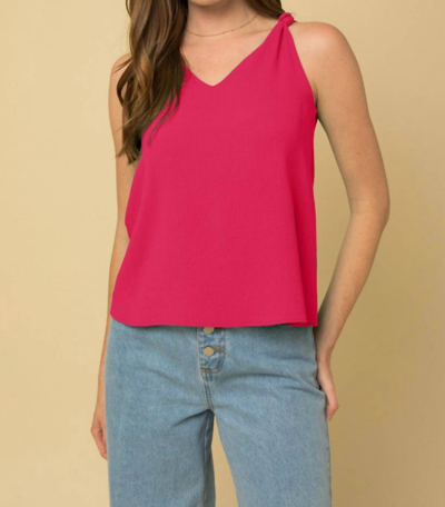 Gilli Never A Dull Moment Knot Top In Hot Pink