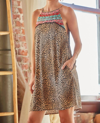 Savanna Jane Embroidered A Line Shift Dress In Leopard Print In Multi