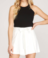She + Sky Lydia Shorts In Off White In White