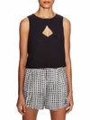 Minkpink Ray Of Light Sleeveless Layered Crew Neck Top In Black In Black