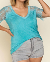 POL SWEETHEART CONFESSIONS TOP - PLUS IN AQUA