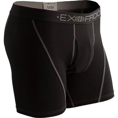 Exofficio Men's Give-n-go Sport Mesh 6-inch Boxer Brief In Solid Black In Multi