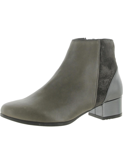 Eric Michael Elena Womens Leather Round Toe Ankle Boots In Grey