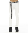 CULT OF INDIVIDUALITY PUNK SUPER SKINNY STRETCH /W BELT IN WHITE GRUNDGE