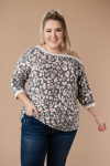Now N Forever Grin & Bare It Animal Print Top In Grey/leopard Print In Multi