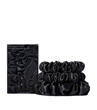 Slip Pure Silk Back To Basics Assorted Scrunchies In Black