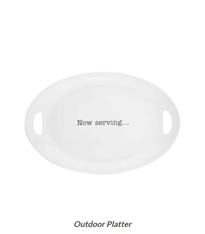 Mudpie Melamine Serving Platter In White
