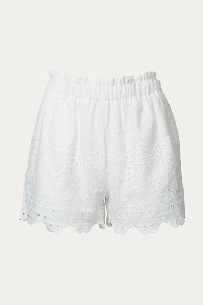 Fore Broderie Anglaise Paperbag Short In White