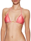 Vix Women's Ripple Tri Cup Halter Tie Strap Bikini Top In Guava Pink In Multi