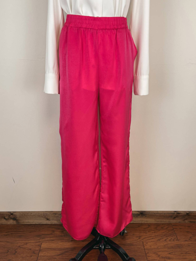 Eesome Straight Leg Pocket Pants In Hot Pink