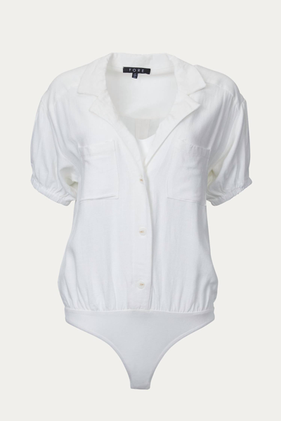 Fore Linen-blend Thong Bodysuit In Off White