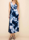 HYFVE SPAGHETTI STRAP MAXI DRESS IN NAVY TIE DYE