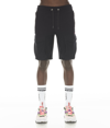 Cult Of Individuality-men Cargo Sweatshort In Black In Black
