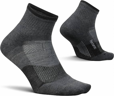 Feetures Unisex Trail Socks Max Cushion In Gray In Grey