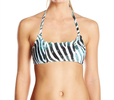 Pq Swim Women's Dreamy Reversible Seamless Wave Bikini Top Swimsuit In Blue Multi
