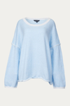 J.NNA RIBBED-KNIT CREWNECK SWEATER IN LIGHT BLUE