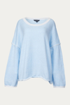 J.nna Ribbed-knit Crewneck Sweater In Light Blue In Blue