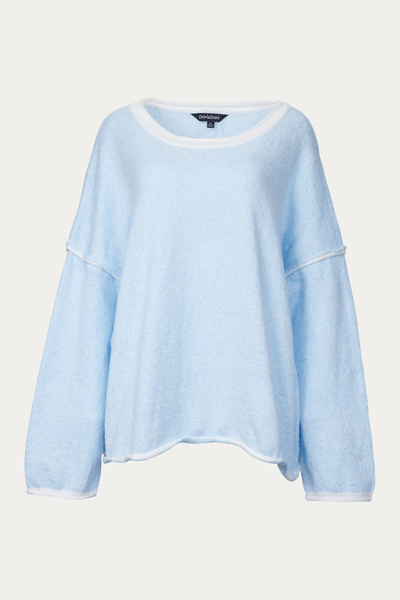 J.nna Ribbed-knit Crewneck Sweater In Light Blue