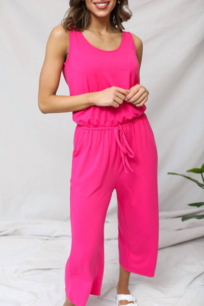 Zenana Must Have Jumpsuit In Bright Pink