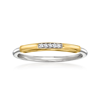 Rs Pure By Ross-simons Diamond-accented Ring In Sterling Silver And 14kt Yellow Gold In Silver